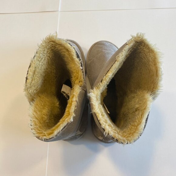 UGG Baily Button Sand-Tan Color Fur Lined Boots Genuine Leather Size 7 - Picture 8 of 9